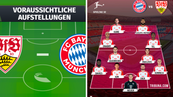 aufstellungen: teilnehmer: vfb stuttgart gegen fc bayern münchen