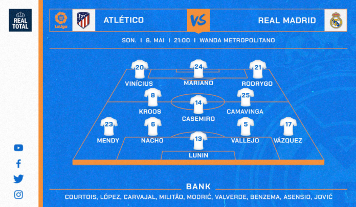 aufstellungen: teilnehmer: atlético madrid gegen real madrid