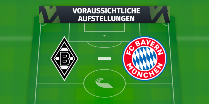 aufstellungen: teilnehmer: fc bayern münchen gegen borussia mönchengladbach